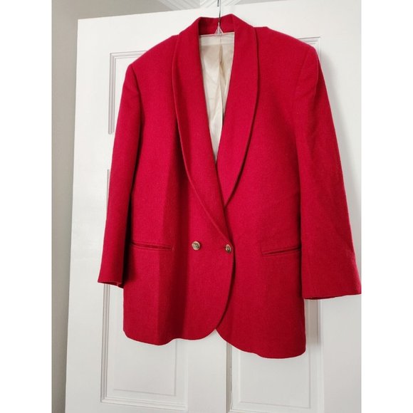 BARRIE PACE LTD Red 100% CAMEL HAIR Blazer SZ 12 x 22 Sleeve x 21 x Chest x 29.5 - Picture 5 of 8